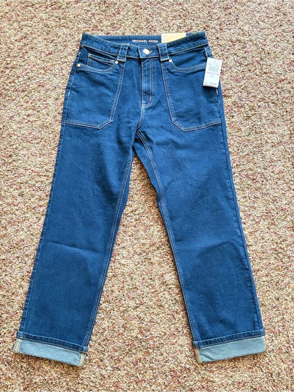 NWT Michael Kors Selma Straight Ankle Jeans High Rise Slim Rolled Cuff Sz 6
